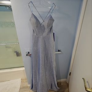 Blue sparkly gown size L formal dress